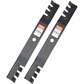 Grasscool GY20850 Toothed Mulching Blades for John D-eere D130 S100 D105 | D110 E100 LA105 D100 E130 E120 D125 E110 LA125 LA115 Z225 42 inch Lawn Tractor Mower,GX22151 7 Star Bag Mulch Side Discharge