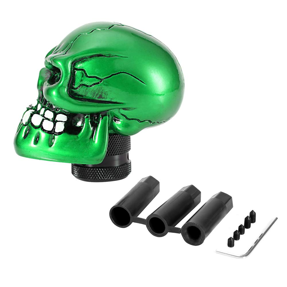 EBTOOLS Skull Gear Knob - Car Universal Gear Shift Knob Lever,Skeleton Skull Head Modified Gear Shift Knob Stick Lever Shifter (Green)