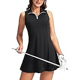 Viodia Women's Tennis Golf Dress with Shorts Active Exercise Workout Sports Athletic Dresses for Women with Zipper Pockets