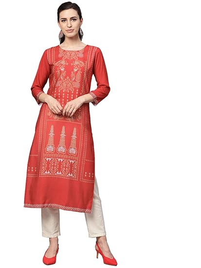 Women's crepe Straight Kurta