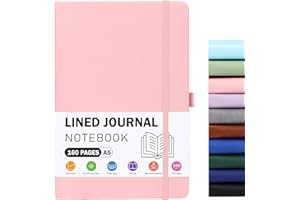LABUK Lined Journal Notebooks for Women and Men, A5 100gsm Hardcover Notebook with Pen Loop, 160 Pages, 5.7" X 8.3", Notebook for Student, Office, School(Pink)