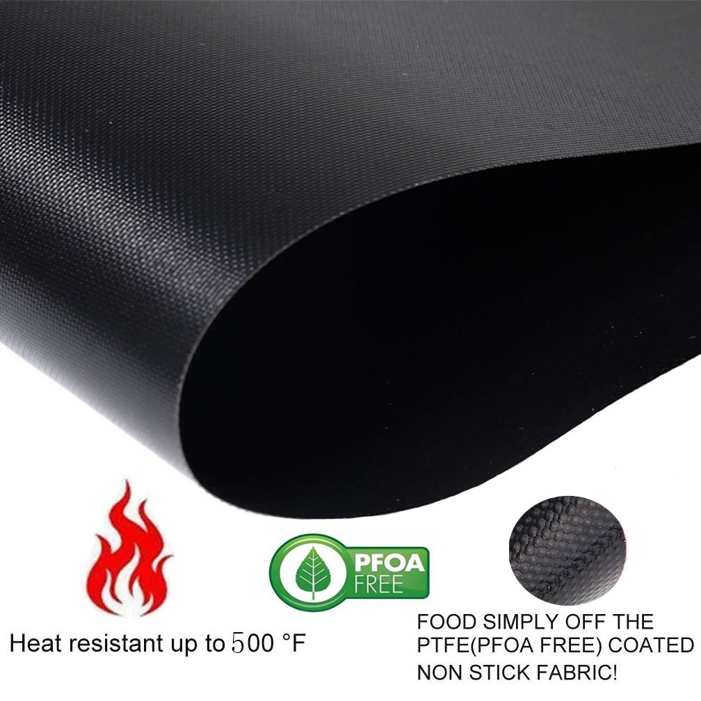 Dewanxin Grill Mat, Non-Stick BBQ Grill Mats, Set of 5 Barbecue Mat Durable, Heavy Duty, Reusable and Easy to Clean, FDA-Approved, PFOA Free