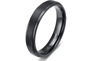 TIGRADE 4mm 6mm 8mm 10mm Black Titanium Rings Wedding Band Matte Comfort Fit for Men Women