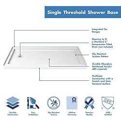 DreamLine SlimLine 36 in. D x 60 in. W x 2 3/4