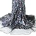 Aisunne African Glitter Sequin Lace Fabrics 5 Yards Nigerian French Lace Fabric for Wedding Party Dresses (Black)