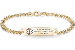 AOAMID 6.5"-8.5" Medical alert id bracelets for Women Stainless steel Medical Emergency Bracelets Free engraving