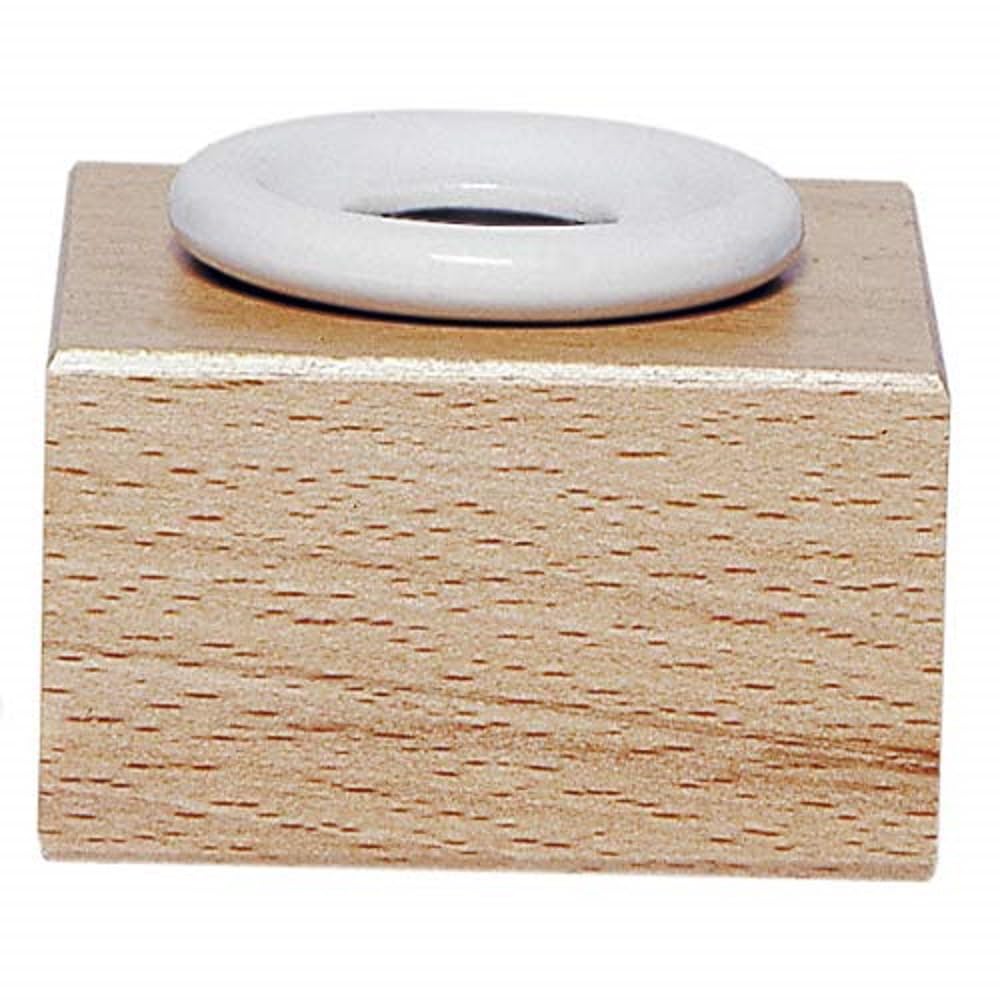 Jacques Herbin 24100T - A round porcelain inkwell with wooden stand