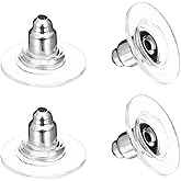 Silver Earring Backs,Earring Backs Replacements for Droopy Ears/Studs/Heavy Earring,100pcs Earring Lifters Bullet Clutch (Silver)