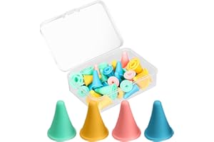 ARUICHENG 28 Pcs Knitting Needle Stoppers Colorful Knitting Needles Point Protectors 2 Sizes Needle Tip Stoppers Knit Needle Tip Covers Knitting Needles Cap, for Beginners Knitting Craft DIY