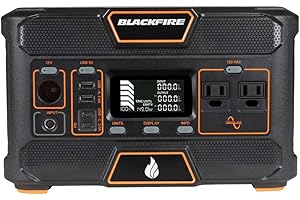 Blackfire - Klein Tools Outdoors - Portable Power Station, PAC505, Outdoor Solar Generator, Rechargeable Lithium Battery, 120V/500W, AC Outlet for Camping, Tailgating, Emergency Backup, Solar Charging