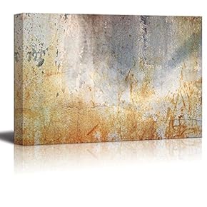 Abstract Canvas Art - Rusty Iron Slate Composition - Giclee Print Modern Wall Art | Stretched Gallery Wrap Ready to Hang Home Decoration - 12x18 inches