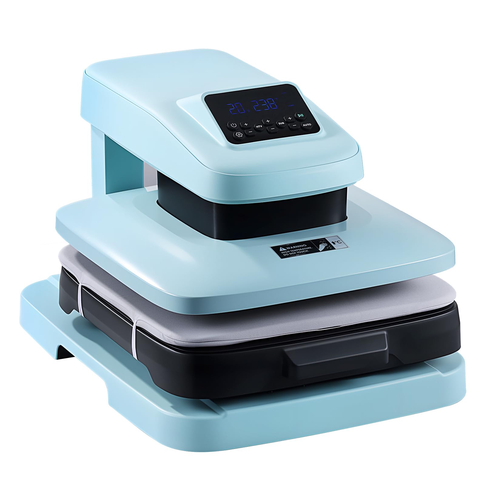 Photo 1 of ***It doesn't turn on.*****  Yonopro Auto Heat Press Machine for T Shirts, 15x15 Heat Press with Auto Release and Adjustable Pressure, Professional T Shirt Press Machine for HTV, Sublimation, Vinyl, Heat Transfer Projects (Blue)