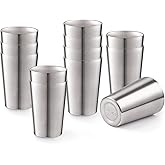 CSTOUTHOM 12 Pack 12 oz Stainless Steel Insulated Cup, Double Wall Vacuum Small Metal Cup, Reusable Camping Cups Unbreakable Indoor Outdoor for Party, Home, Office, BBQ, Silver
