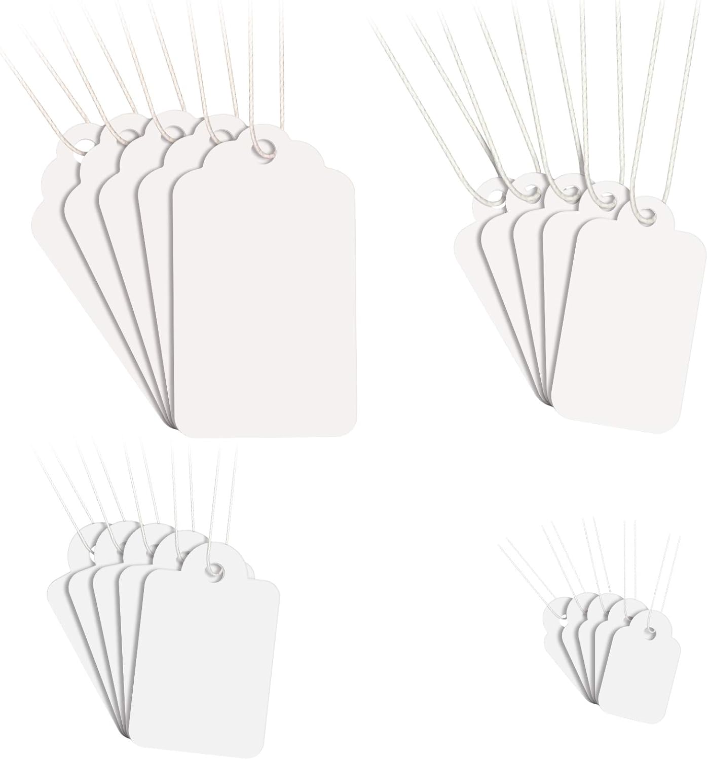 1300 Pieces White Price Tags with String Marking Strung Tags Blank Paper Tags with Hanging