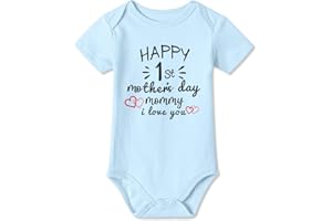 Besserbay Baby Happy 1st Mother's day Soft Cotton Bodysuit Romper Outfit Infant Breathable One-Piece Onesie 0-12 Months
