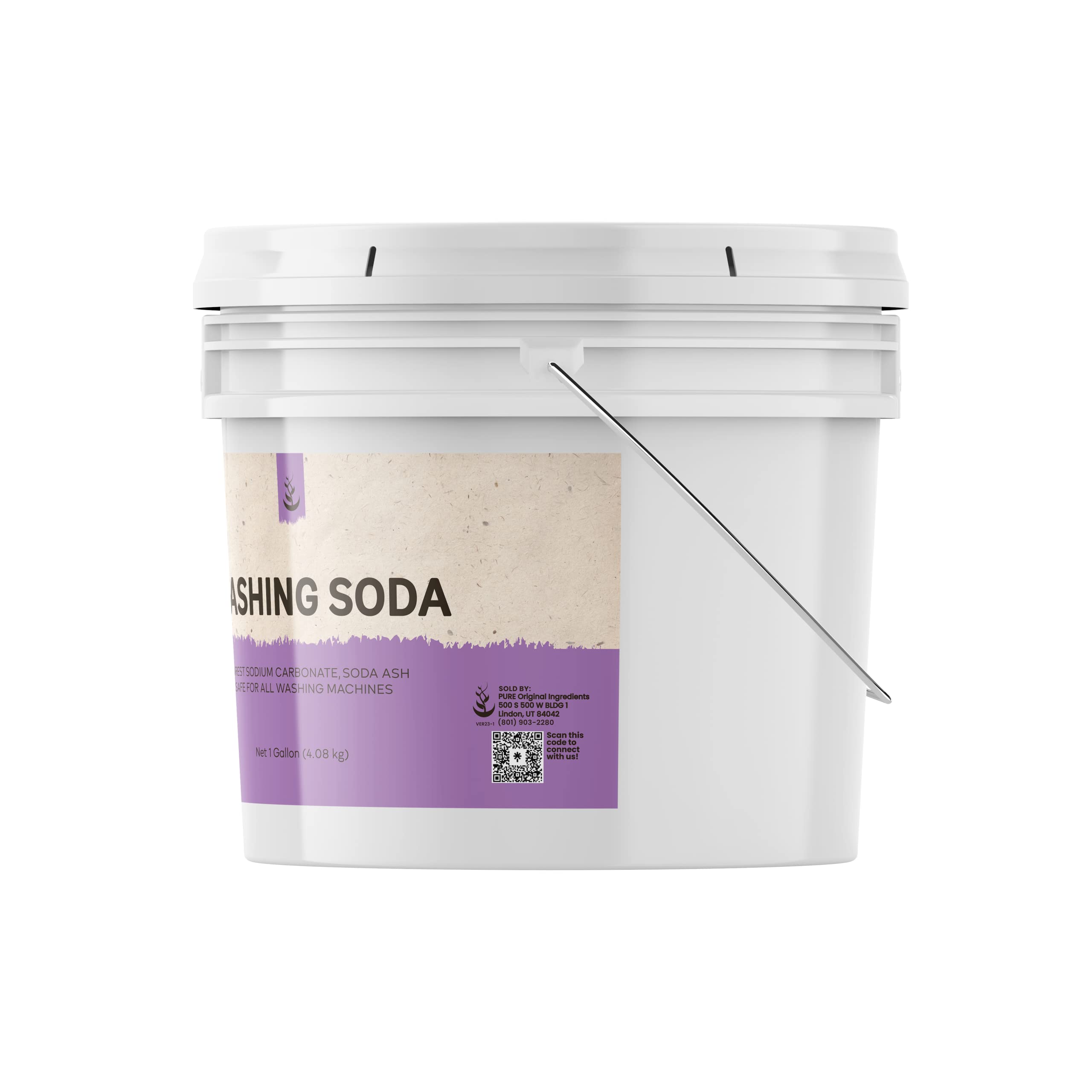 PURE ORIGINAL INGREDIENTS Natural Washing Soda (1 Gallon) Sodium Carbonate, Stain Remover, Water Softener, Multi-Purpose Cleaner