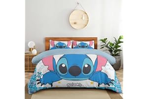 saevcuh Cute Cartoon Bedding Set 3D Printed Soft Duvet Comforter Cover Bedroom Anime Decor Gifts for Boy Girl Adults 3 Piece with 1 Duvet Cover and 2 Pillowcase (STC 1, Queen:90 * 90 in)