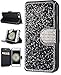 iPhone 7 Plus Case, iPhone 7 Plus Wallet Case, FLYEE [Kickstand] Bling Handcraft Luxury Rhinestone Flip Case Magnetic Crystal Protective Leather with Card Slot for Apple iPhone 7 Plus 5.5 Inch Black