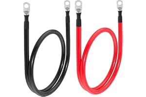 GOPAYIA 2 AWG Battery Cable 2AWG Gauge Battery Inverter Cables for Automotive Solar Marine Boat RV Car Motorcycle (2 AWG, 3FT, 3/8")
