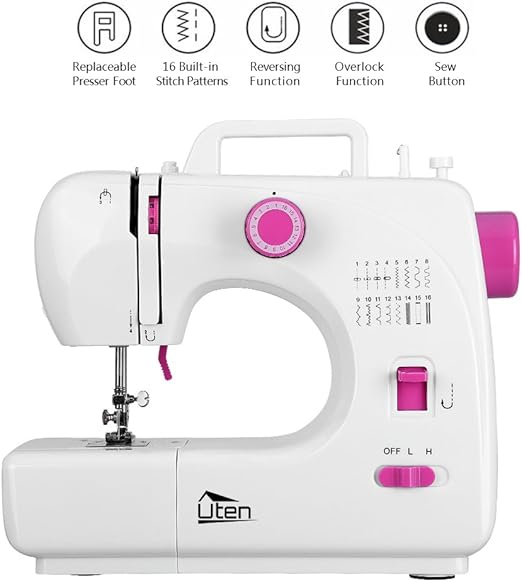 Uten Beginner Sewing Machine Mini Thread Basic Portable Easy 16 Built