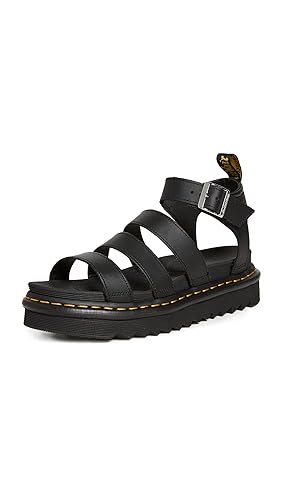 Martens Womens Blaire Fisherman Sandal, Black Hydro Leather,