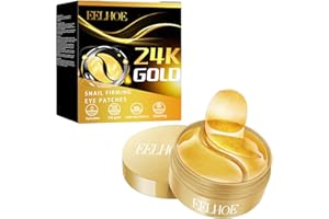 24K Gold Eye Patches, Under Eye Mask with Hydration Technology, Dark Circle Treatment, Anti-Aging Gel Patches