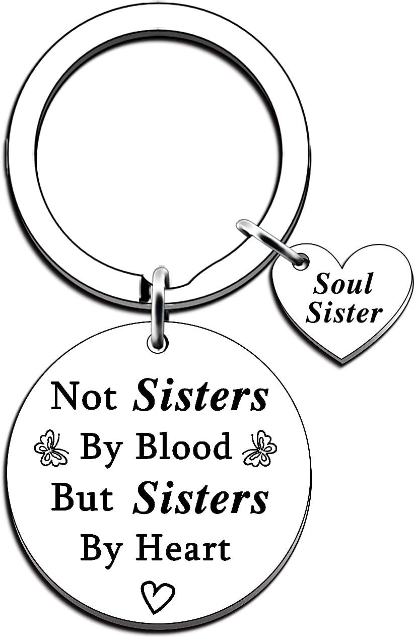 JMIMO Friendship Gifts for Women Sister Not Sister By Blood But Sisters By Heart Keyring Birthday Gifts for Best Friend BFF