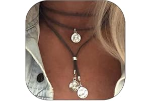 LONG TIANTIAN Boho Necklaces for Women Country Concert Outfits Nashville Western Outfit for Women Choker Necklaces Long Leather Necklace Western Dress Jewelry Country Cowgirl Accessories Gifts