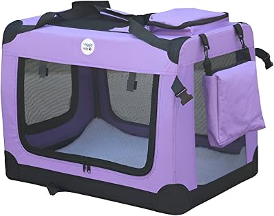 HugglePets Foldable Fabric Pet Crate Carrier Purple Large 70x52cm