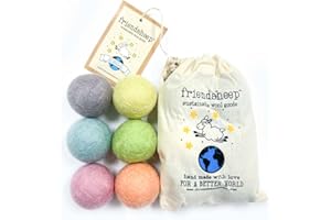 Friendsheep Eco Wool Pet Toy Ball - Cat, Ferret, Small Dog - Fair Trade, Handmade in Nepal, Eco-Friendly - 100% Wool, 6-Pack (Balls x6, Fairy Dust)