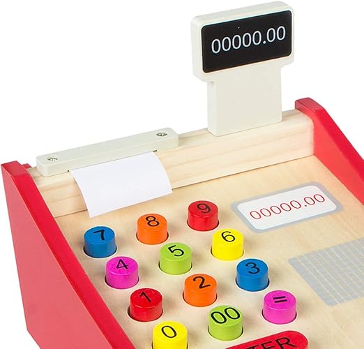 WOOMAX - Caja registradora de madera (43628): Amazon.es: Juguetes y juegos