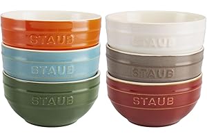 Staub Ceramique 6 Piece Ceramic Bowl Set, Mixed Colours