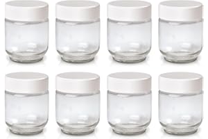 Euro Cuisine GY1920 Glass Jars for Yogurt Maker, Set of 8