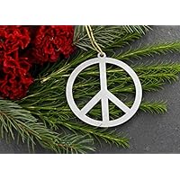 Iron Maid Art Love Peace Sign Symbol Christmas Ornament Rustic Aluminum for Her Him Home Fall Decor Wedding Favor Thanksgiving