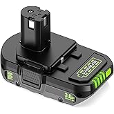 DREAMDASH 18v 3.0Ah Replacement Battery for Ryobi 18V Battery Lithium-ion Compatible with Ryobi 18volt Cordless Tool for ONE+ P108 P107 P105 P104 P103 P102 P122 Batteries