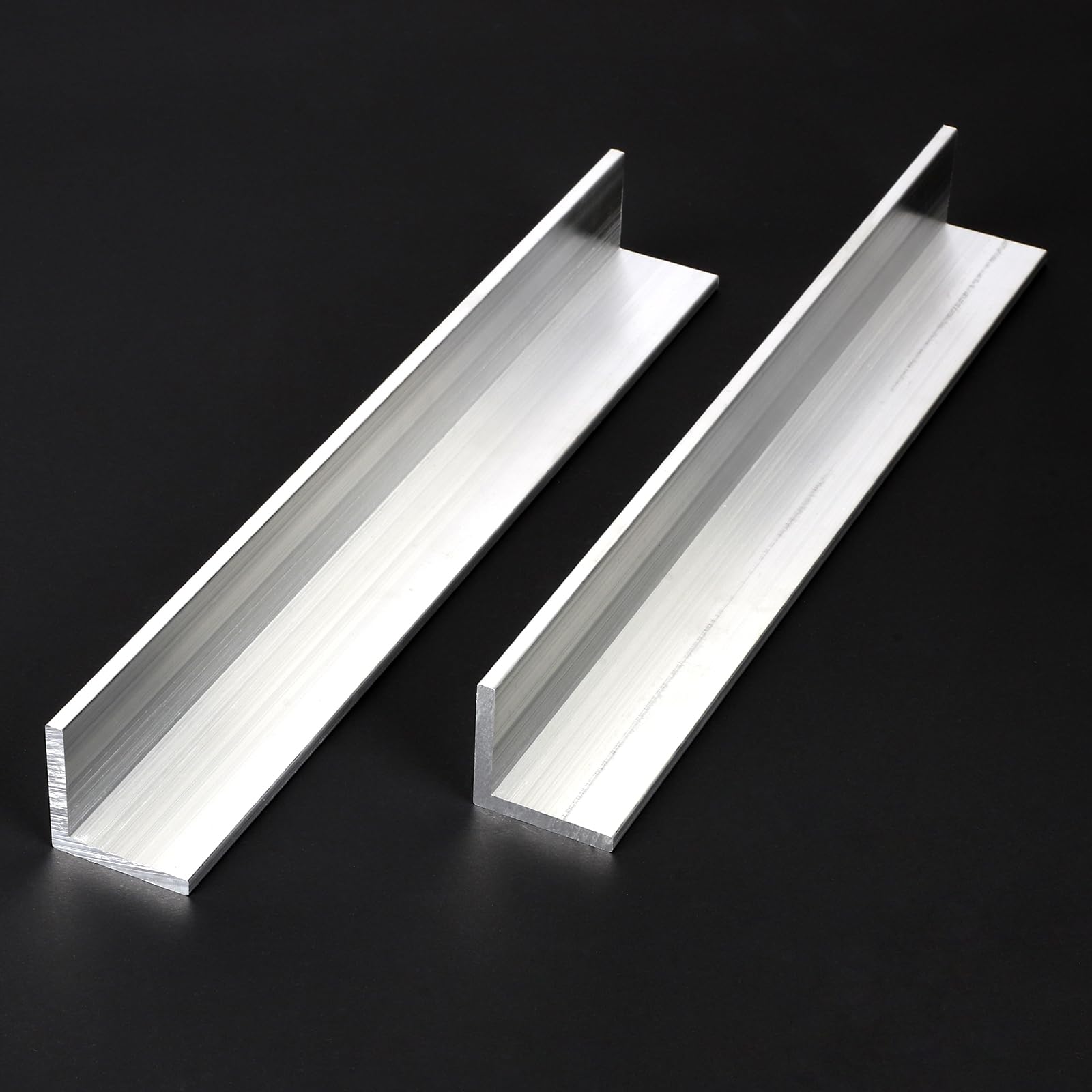 Photo 1 of 2 PCS 1.5" x 1.5"x 1/5" Aluminum Angle 6061, 13Inch Aluminum Angle Stock, T6511 Mill Stock, 5mm Thick
