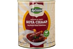 SATNAM Soya Chaap 850g/ 30 Oz| Plant Based Protein| Soy Based Meat Substitute| 100% Vegan| Made with fresh & premium ingredients| Authentic Indian Product| Easy Open Lid