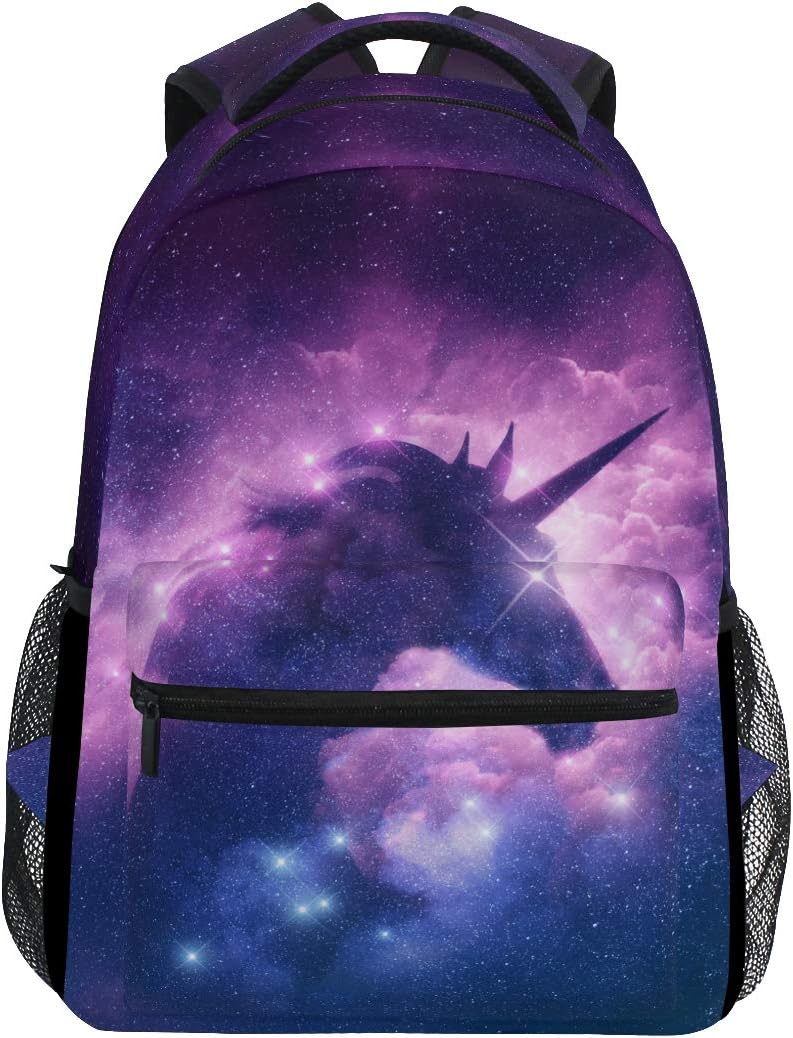Galaxy Unicorn Durable Backpack College School Book Shoulder Bag Daypack for Boys Girls Man Woman