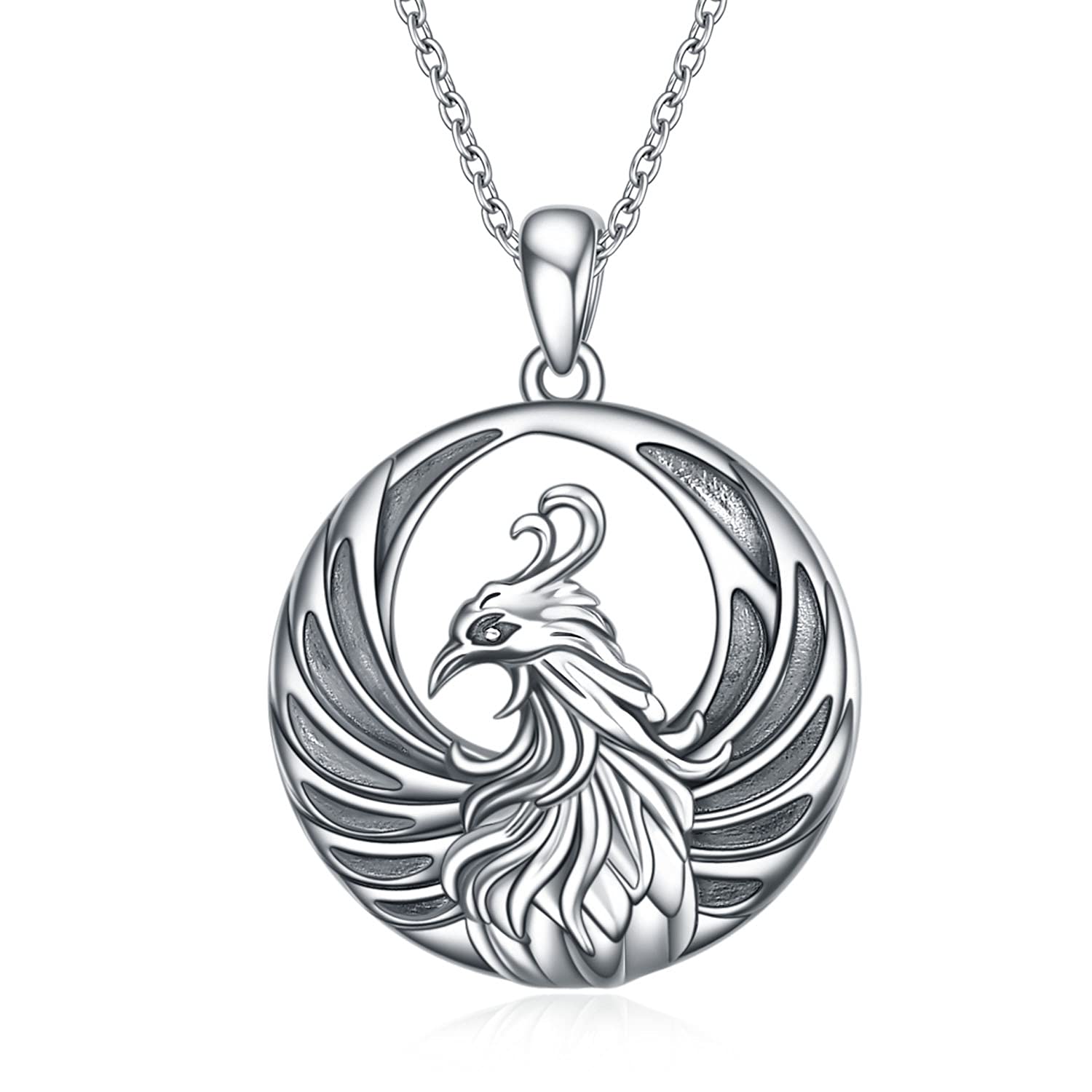YAFEINI Phoenix Necklace Gifts for Women Sterling Silver Phoenix Rising Bird Pendant Jewellery for Girls Mom Daughter (Phoenix necklace)