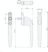 Yale YES-WINH-WH Essentials Inline Replacement Window Handle 40 mm view 2