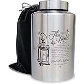 Large Urns for Adult Male Female Ashes, Up to 220 lbs Decorative Funeral Cremation Lamp Urn for Human Women Man Remains(Keep The Light On)