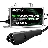 Golf Cart Battery Charger, 15 AMP 48 Volt Golf Cart Charger for EZGO RXV & TXT with 3-Pin Triangular Plug, 900W EZGO Charger, 20% Faster & Safer for Lead Acid Battery, Auto Power-Off & IP67 Waterproof