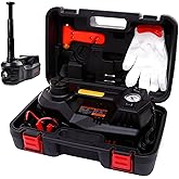 ROGTZ Electric Hydraulic Car Jack Kit 5 Ton 12V Portable Lift Range 17.7 Inch with Impact Wrench and Tire Inflator Pump for S