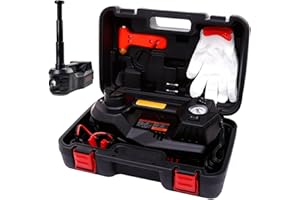 ROGTZ Electric Car Jacks 5Ton 12V Hydraulic Jack with Tire Air Pump and LED Light,Electric Car Jack Lift Floor Jacks for SUV Car Tire Replacement (Car Jack, Black)