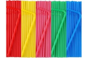 CVNDKN 500 Pcs Colorful Disposable Plastic Flexible Straws.(0.23'' diameter and 7.7" long)