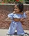 MAINESAKA Toddler Girl Stripe Off-Shoulder Tube Top + Pant Set Outfit (Blue, 1-2Years)