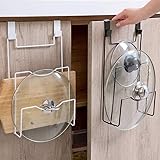 Soporte de tapa para sartenes, para pared o puerta, con tapa para ollas