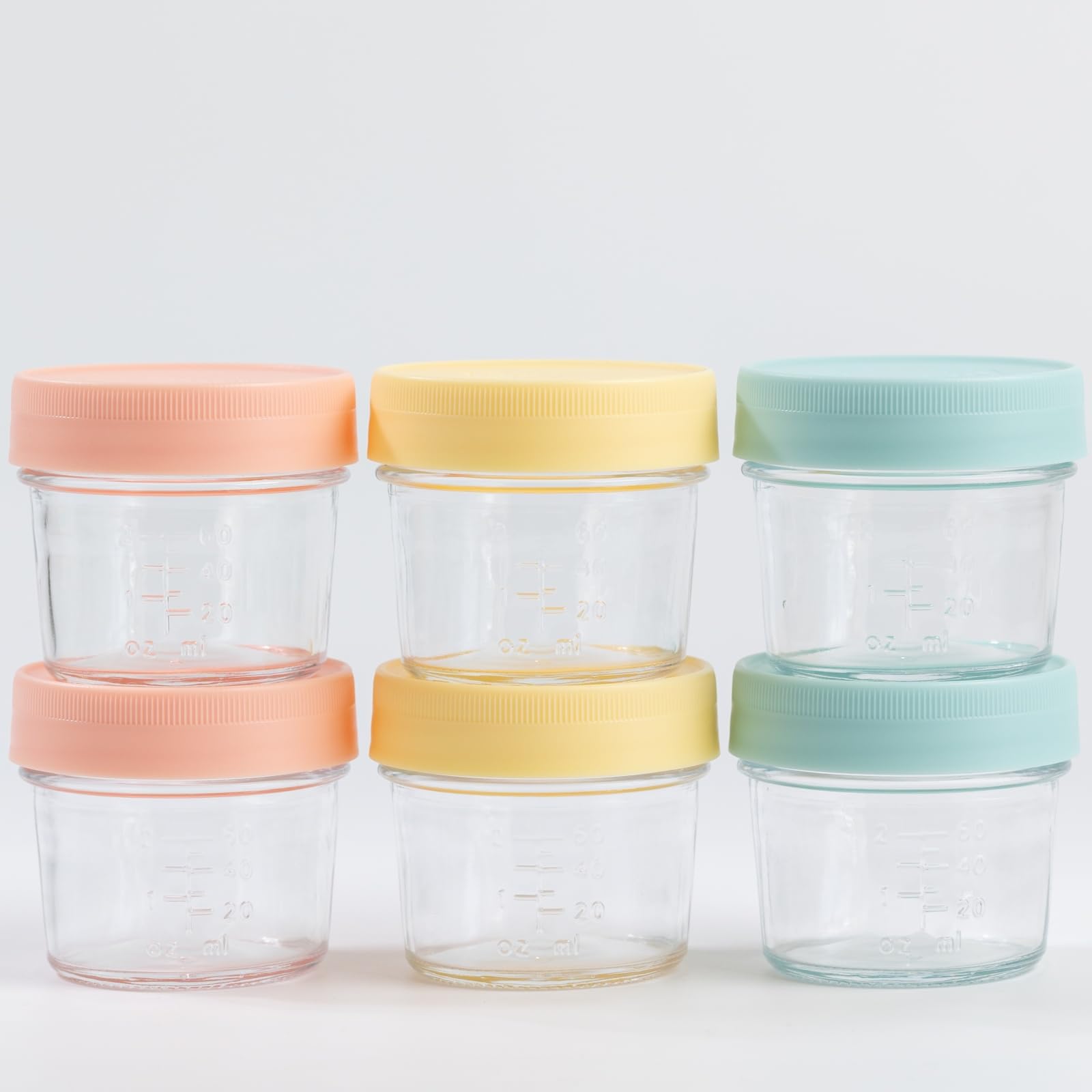 Photo 1 of Yodecy 6 Pack Glass Food Storage Containers - 4 oz Food Storage Jars With Lids, 4 oz Mason Jars, Food Maker, Microwave, Dishwasher & Freezer Safe