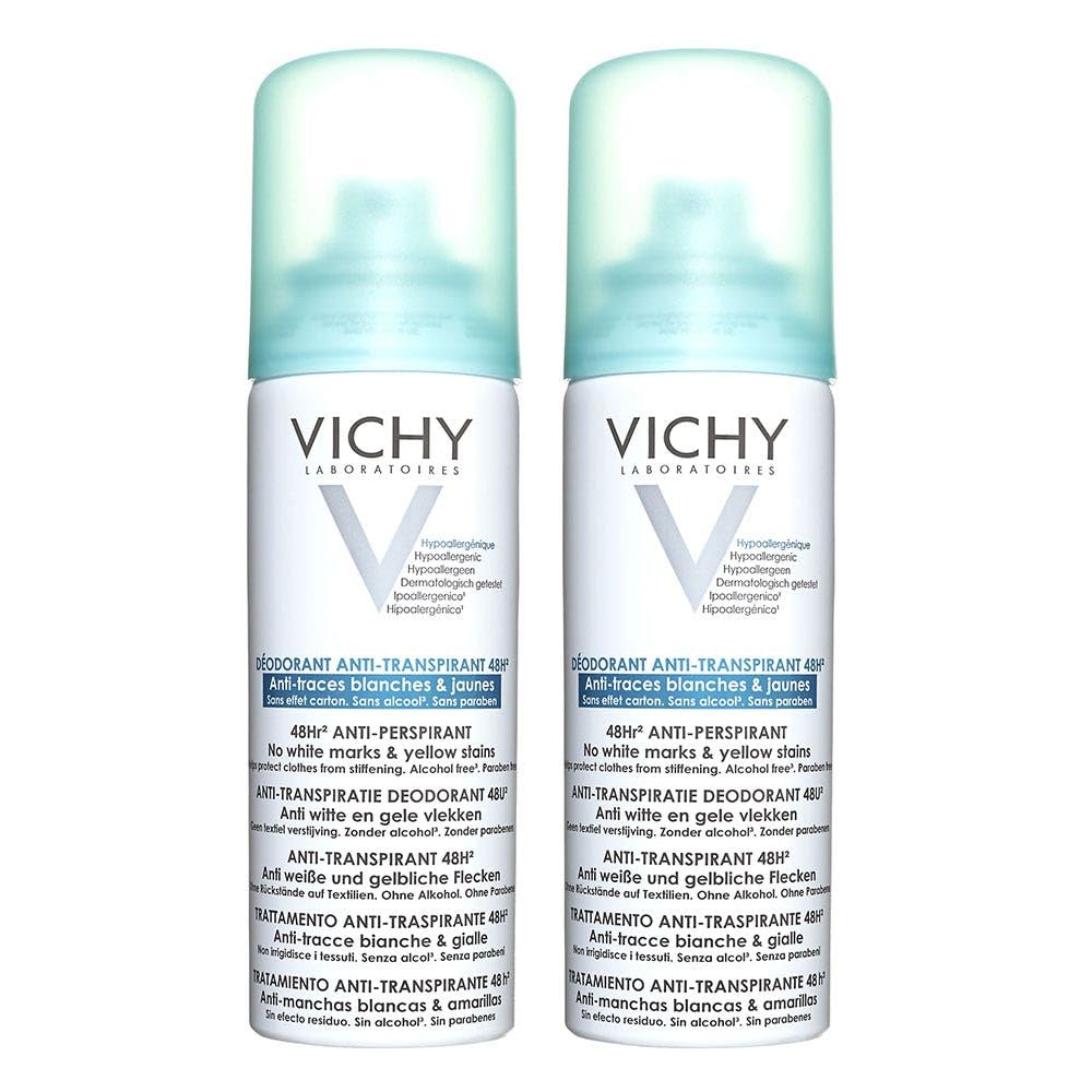 Vichy 48 Hours Anti-Transpirant/Spots Set contains Two Deodorants