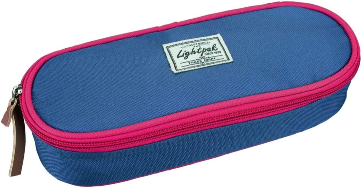 Lightpak 46142 Wild Child Pen Case in Red/Blue Polyester Pencil Case with Large Main Compartment and 4 Elastic Bands Approx. 9.5 x 23.5 x 5 cm
